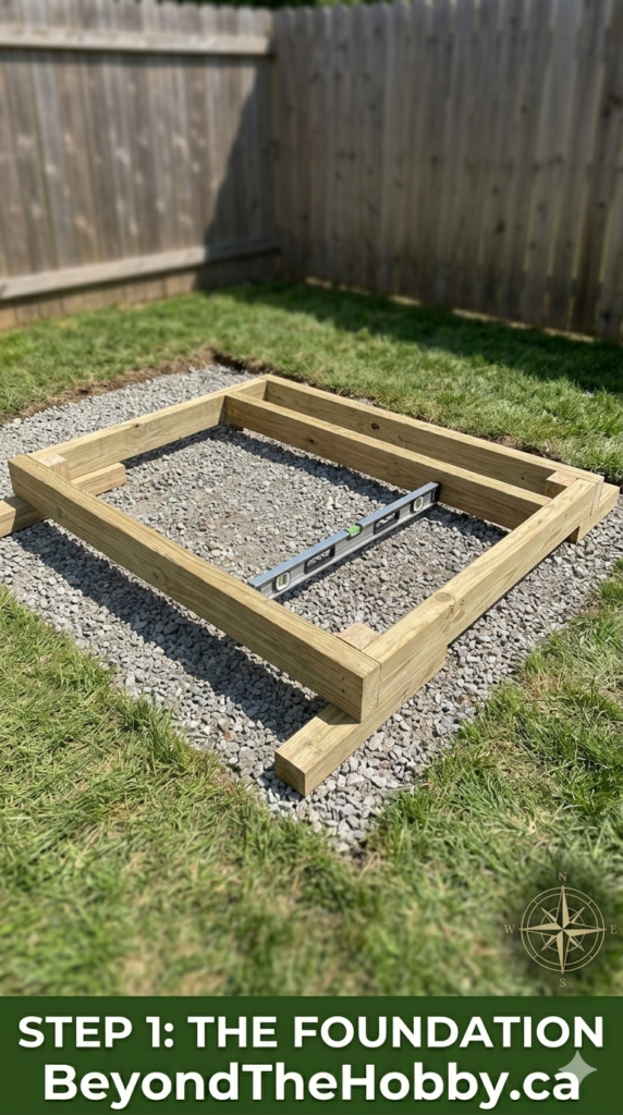 the foundation of a chicken coop