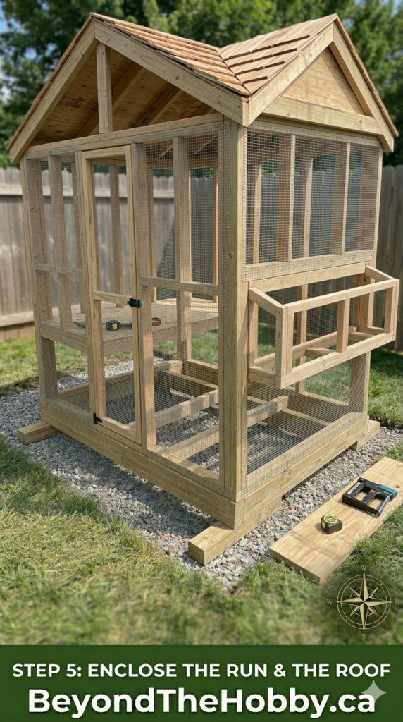 step 5 enclose the run and the roof